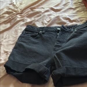 Casual Black Denim Shorts